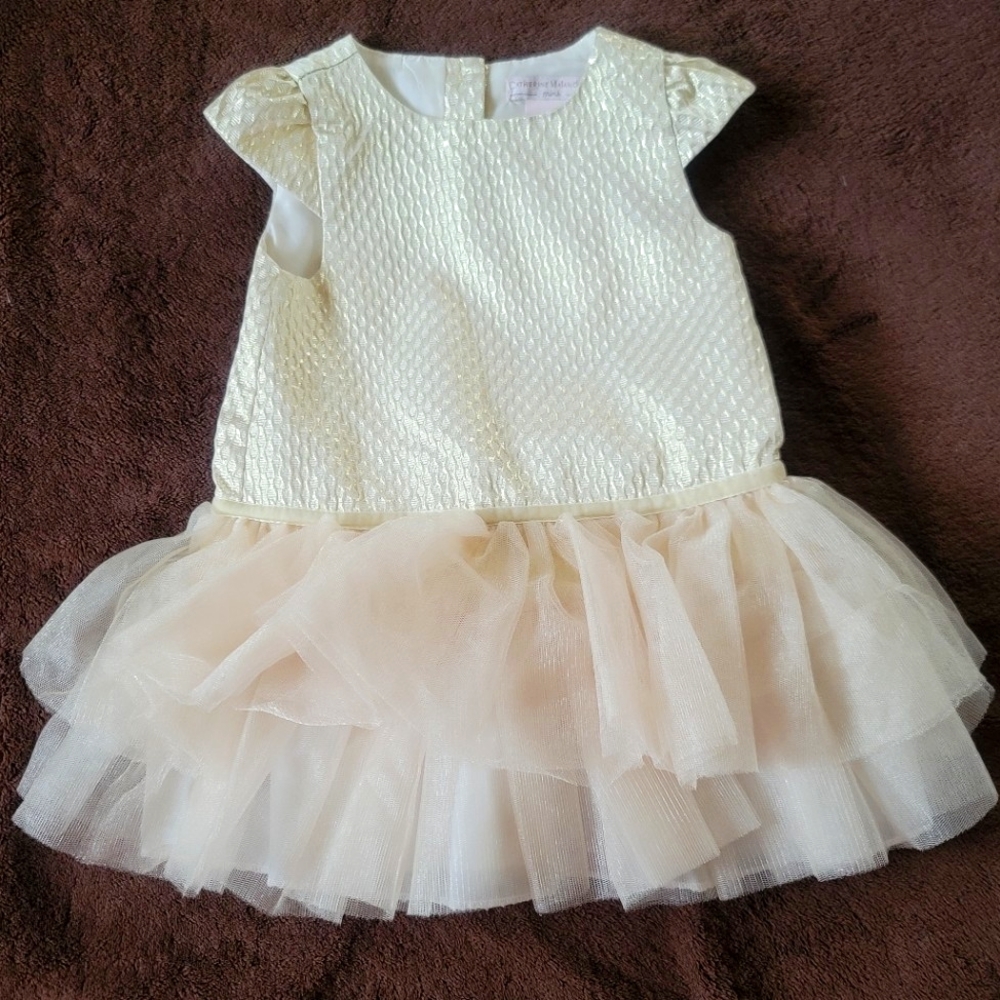 Catherine Malandrino ChampagneGold Formal/Party DressTutu BabyGirl's 12-18M NWOT